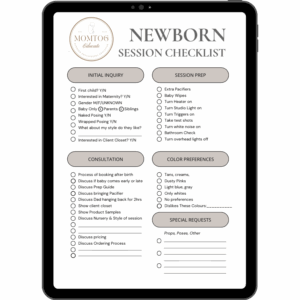 Newborn Session Checklist